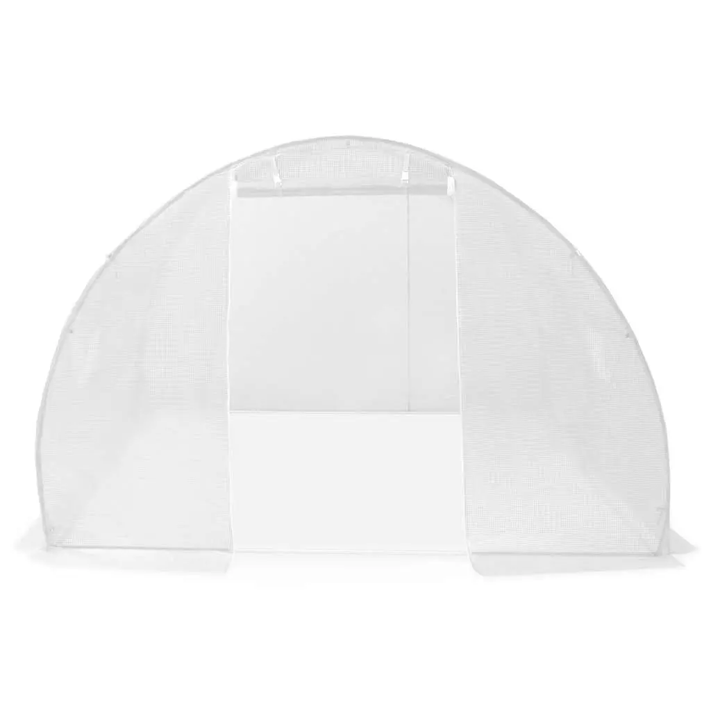 Greenhouse White 300x300x200cm PE Mesh Ventilation Windows Door