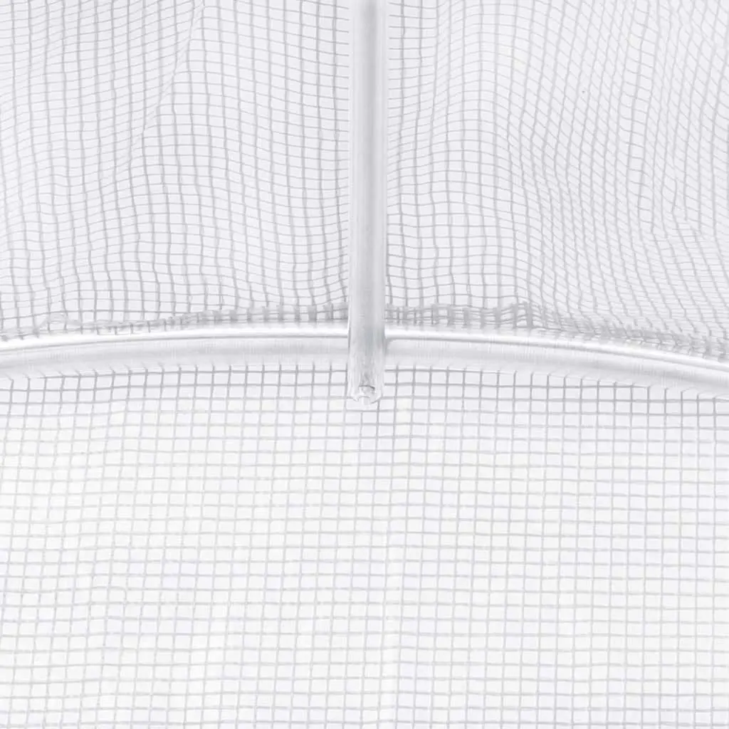 Greenhouse White 900x300x200 cm PE Mesh Fabric Galvanised Steel Frame