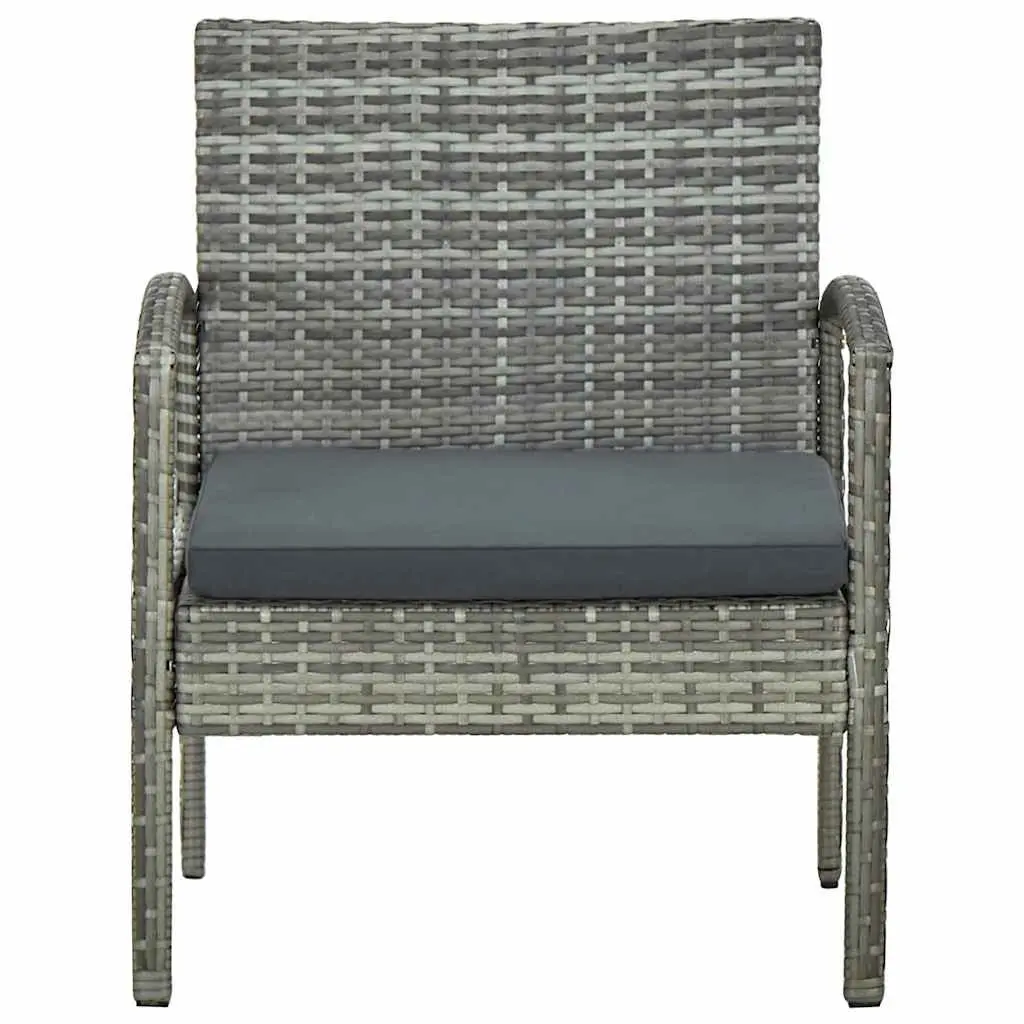 Grey Outdoor Garden Armchair with Padded Seat