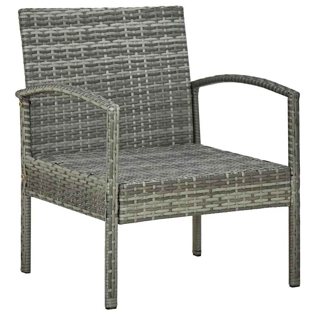 Grey Outdoor Garden Armchair with Padded Seat