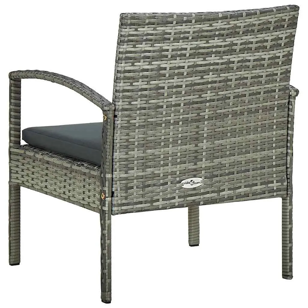 Grey Outdoor Garden Armchair with Padded Seat