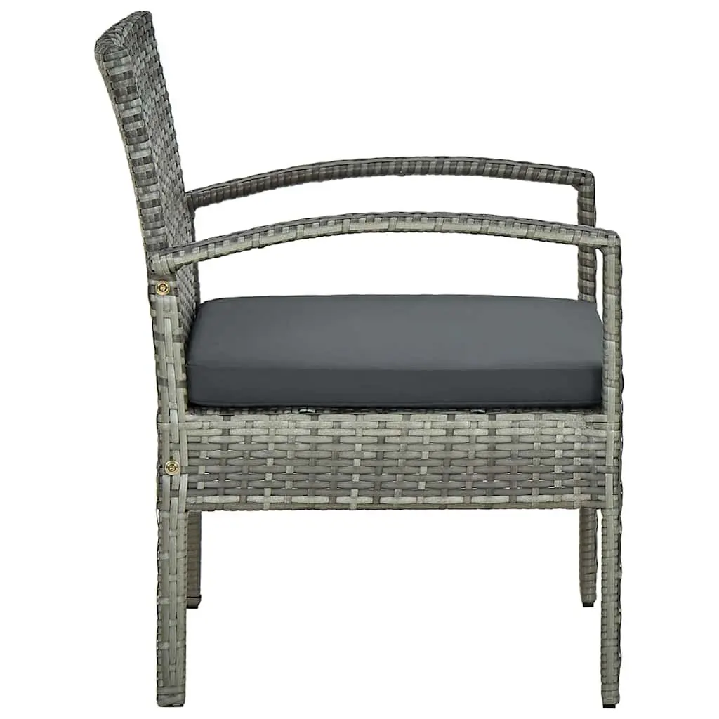 Grey Outdoor Garden Armchair with Padded Seat