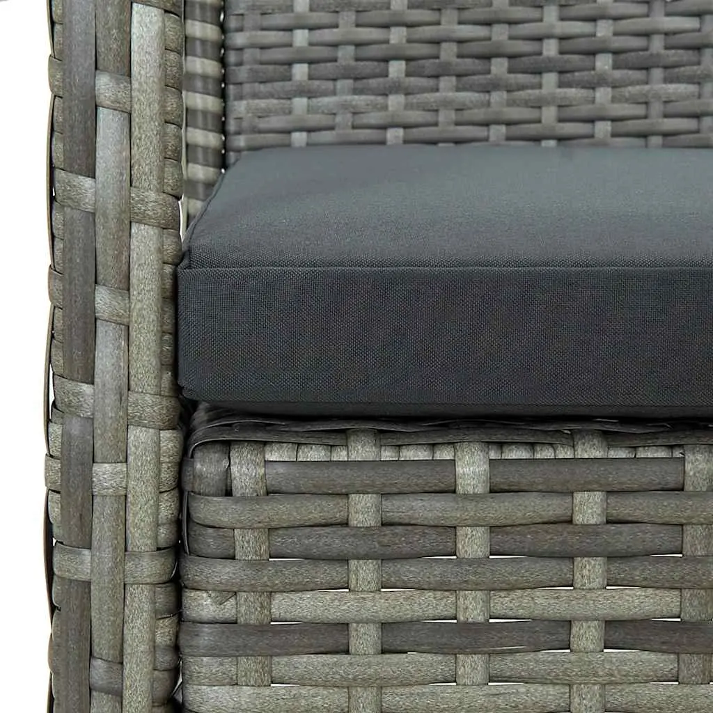 Grey Outdoor Garden Armchair with Padded Seat