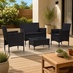 Concise 4 Piece Outdoor Lounge Set Overview