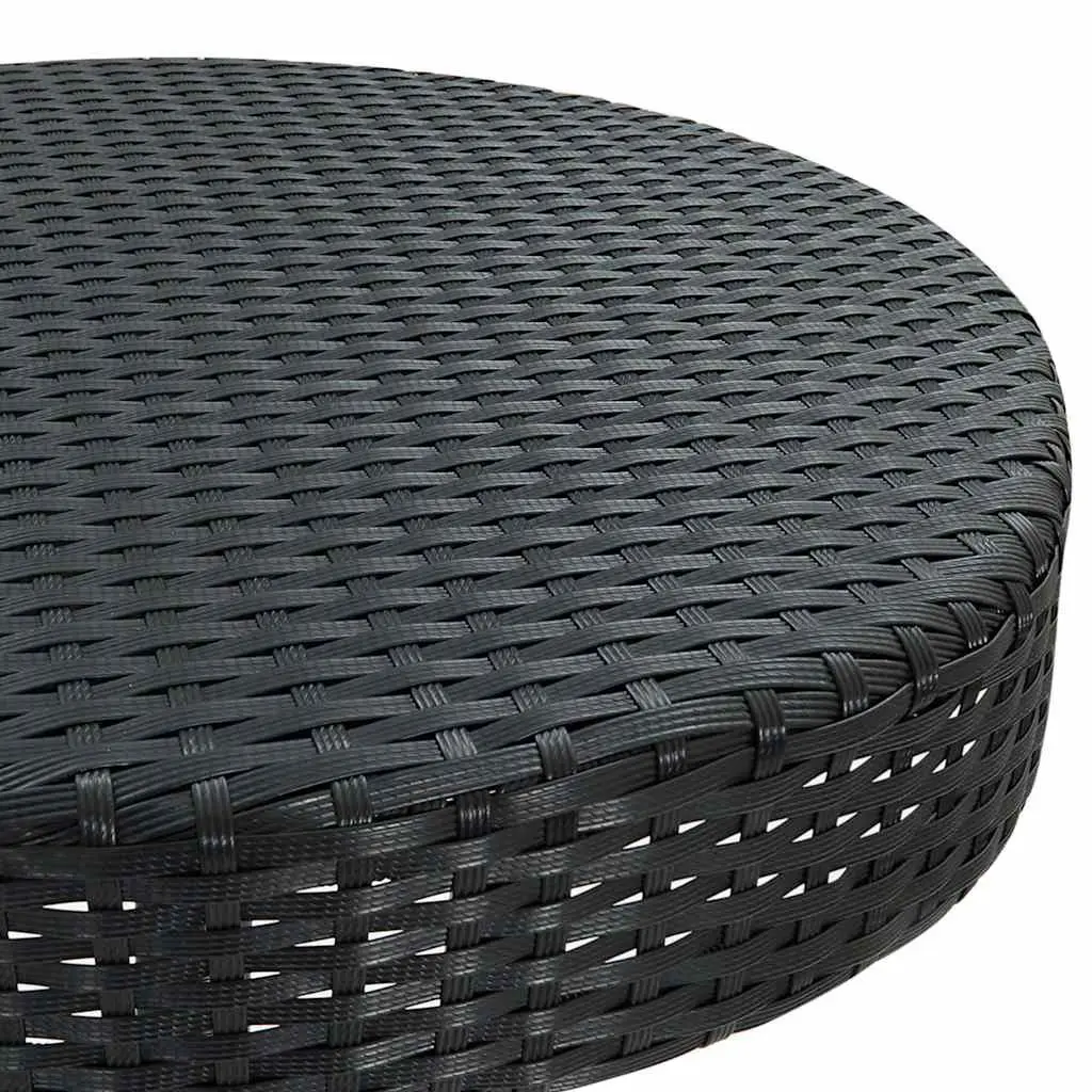 Garden Table Black Outdoor Dining PE Rattan Poly Coffee Patio Furniture