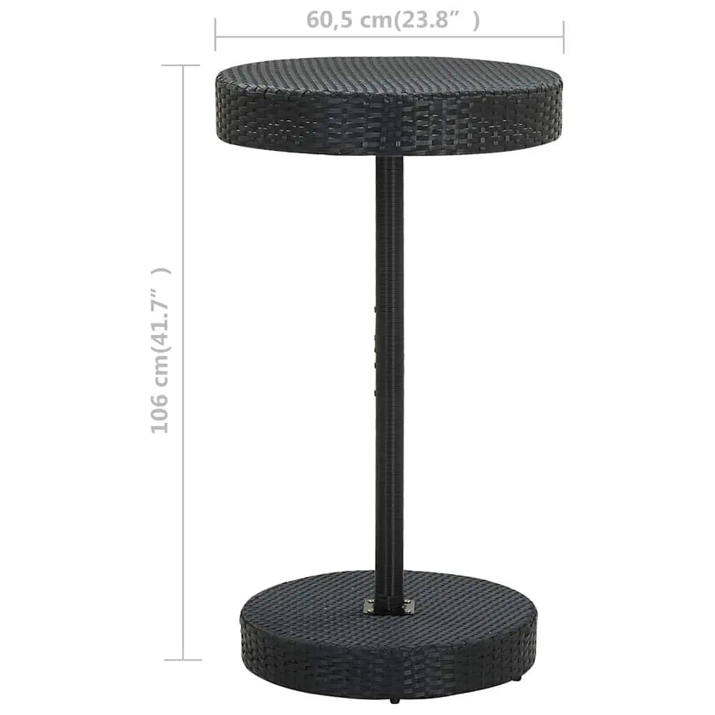 Garden Table Black Outdoor Dining PE Rattan Poly Coffee Patio Furniture