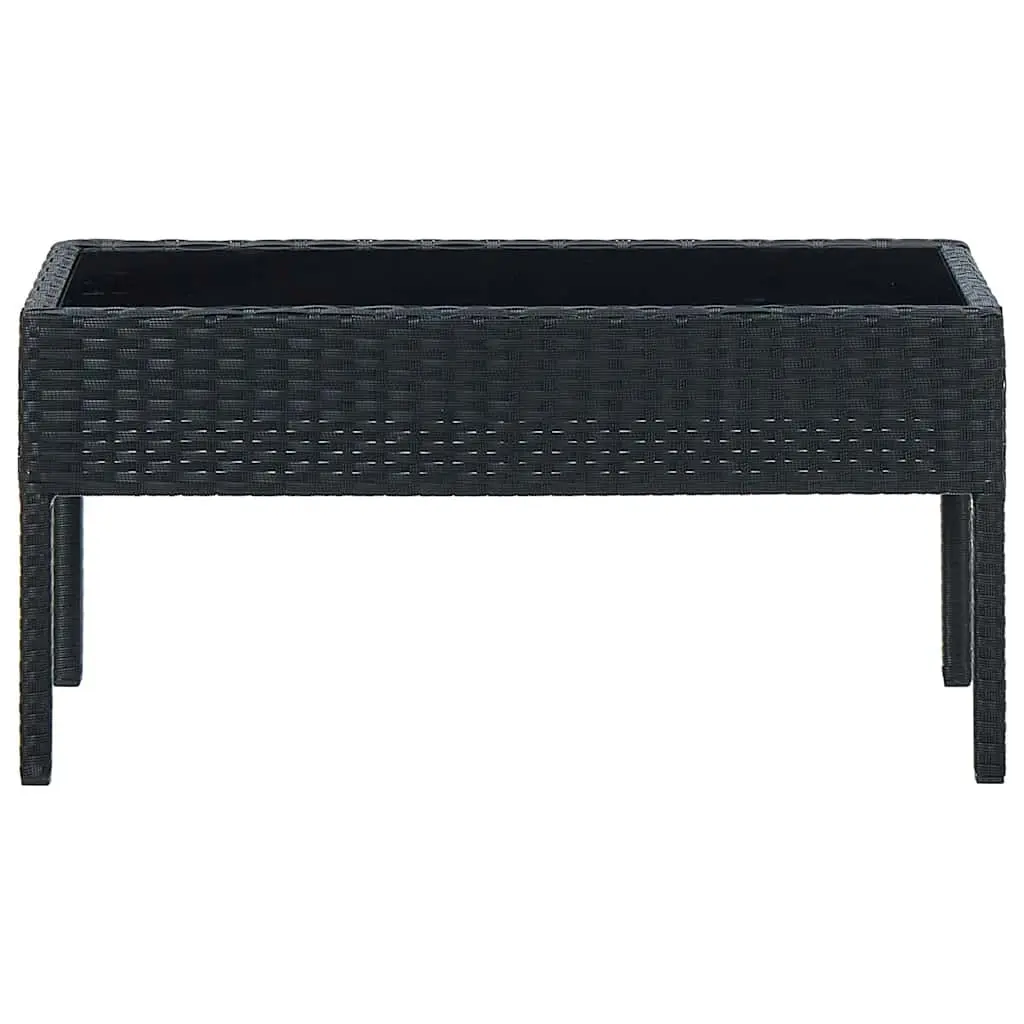 Black Garden Table for Dining and Relaxing 75x40x37cm