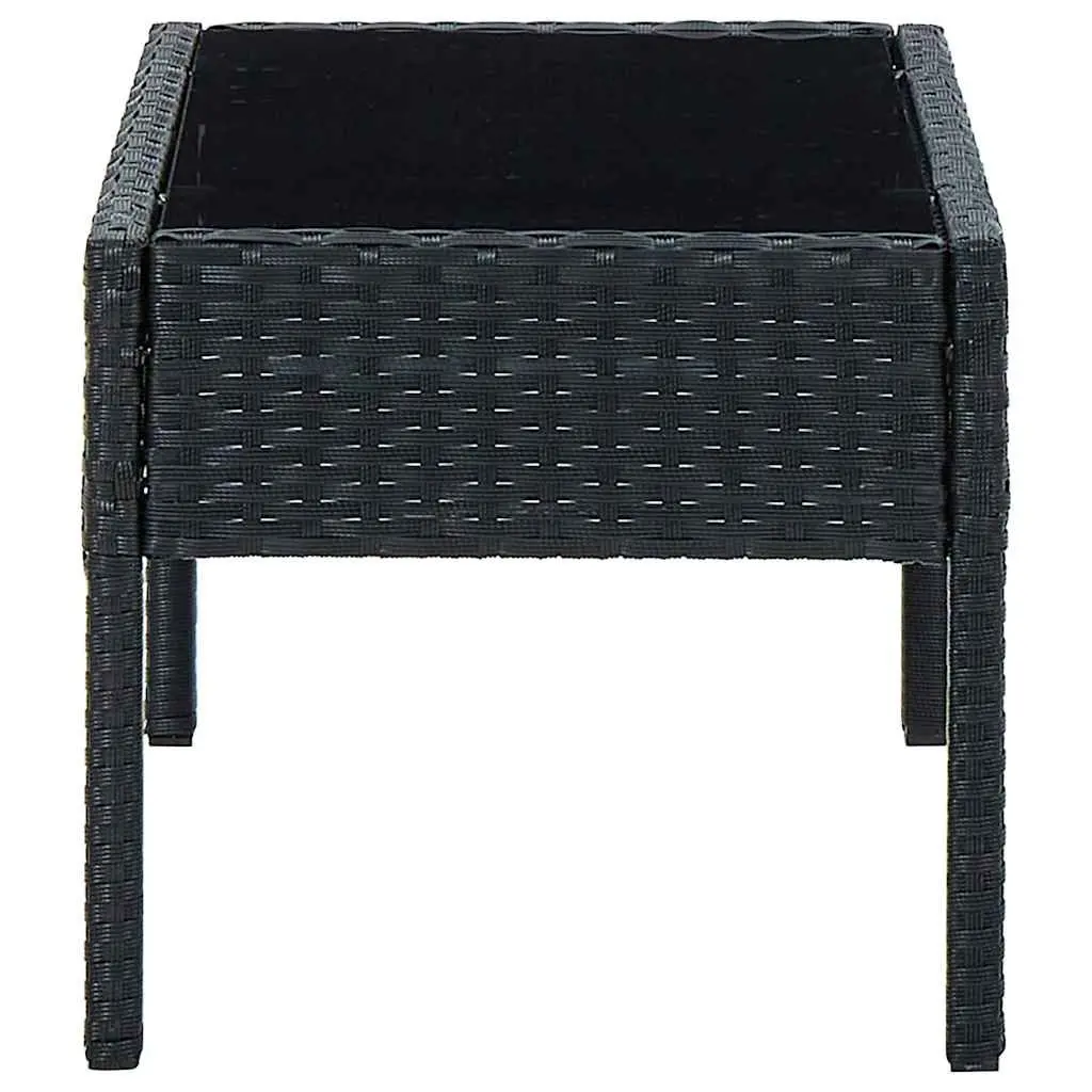 Black Garden Table for Dining and Relaxing 75x40x37cm