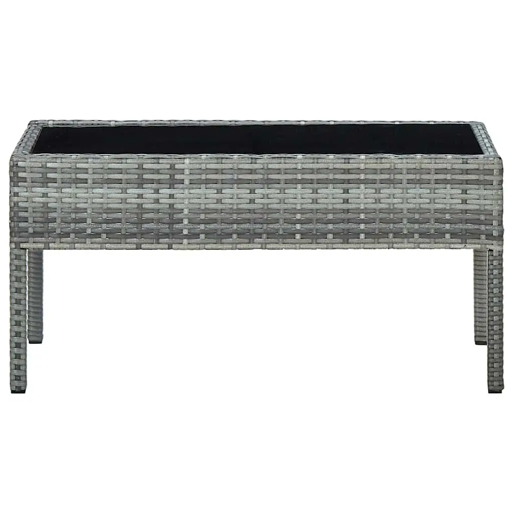 Grey Poly Rattan Garden Table
