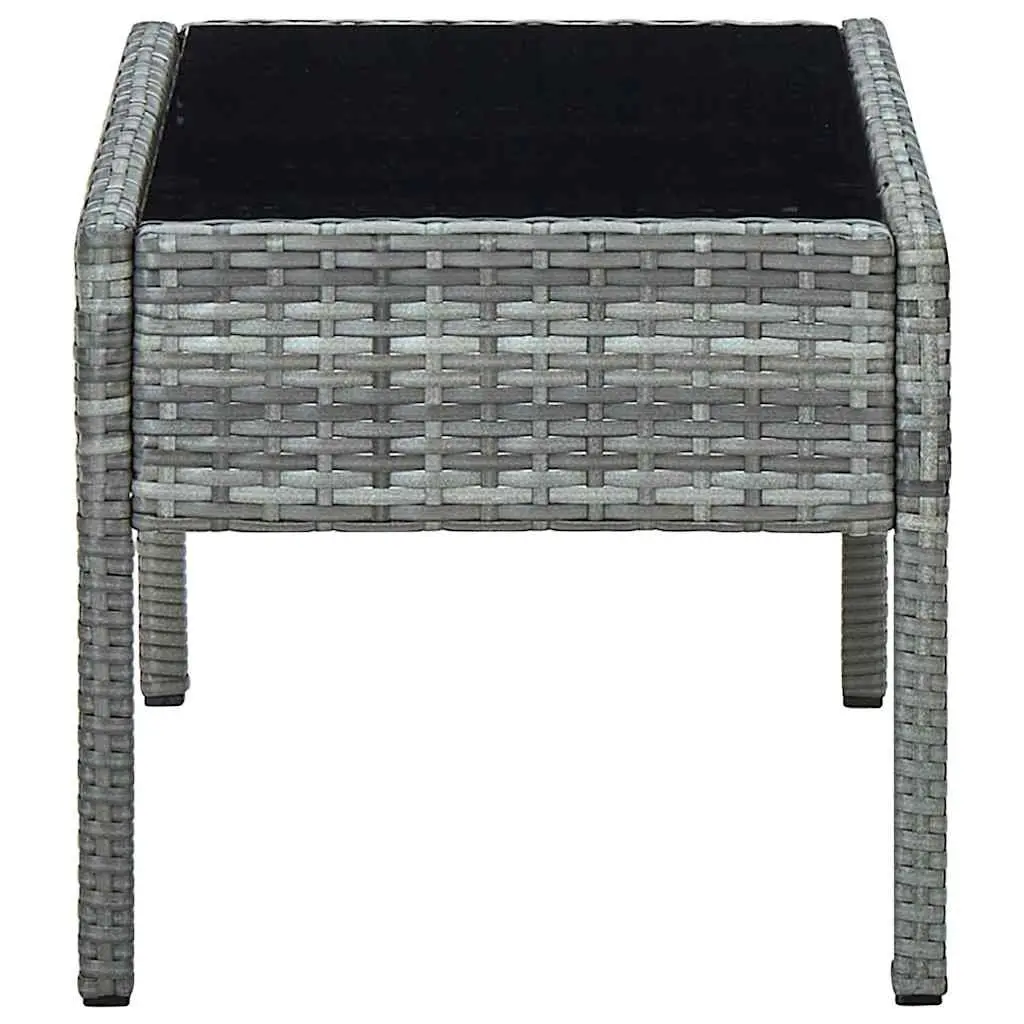 Grey Poly Rattan Garden Table