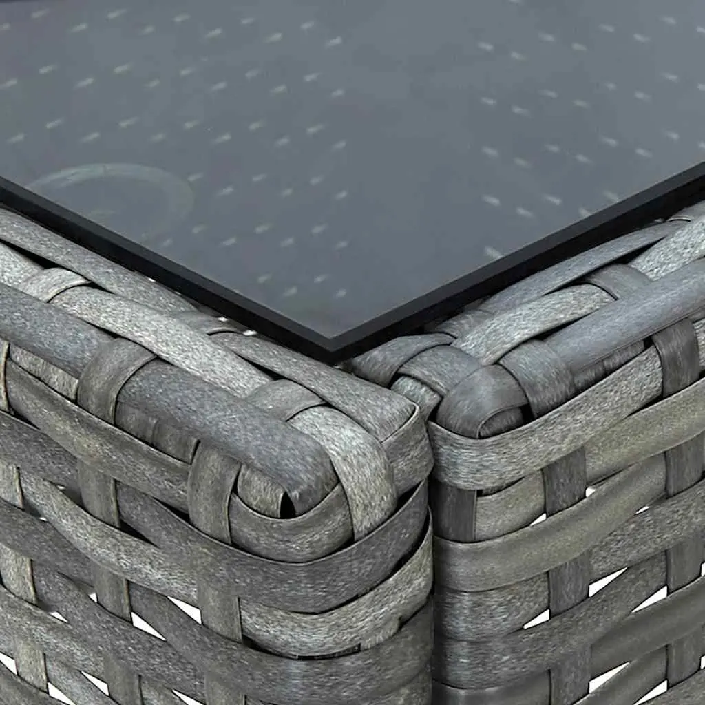 Grey Poly Rattan Garden Table