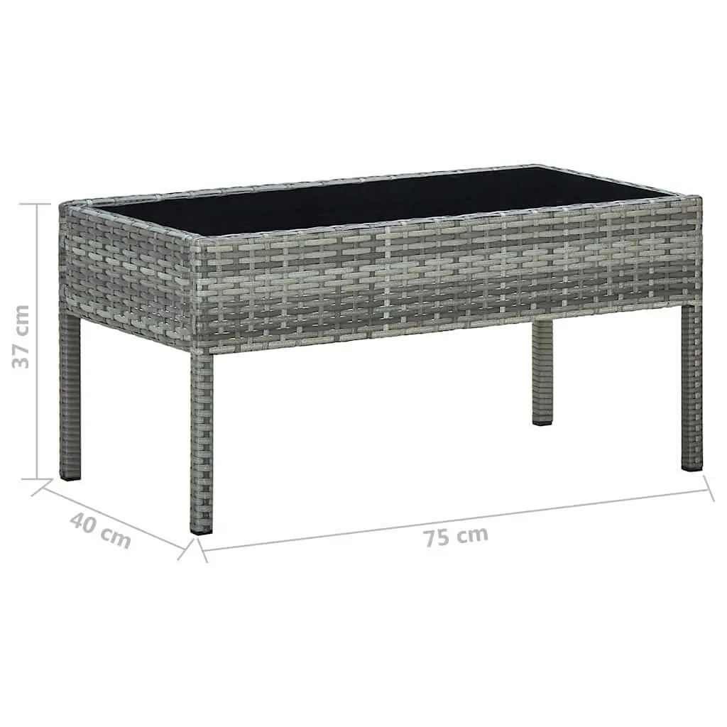 Grey Poly Rattan Garden Table