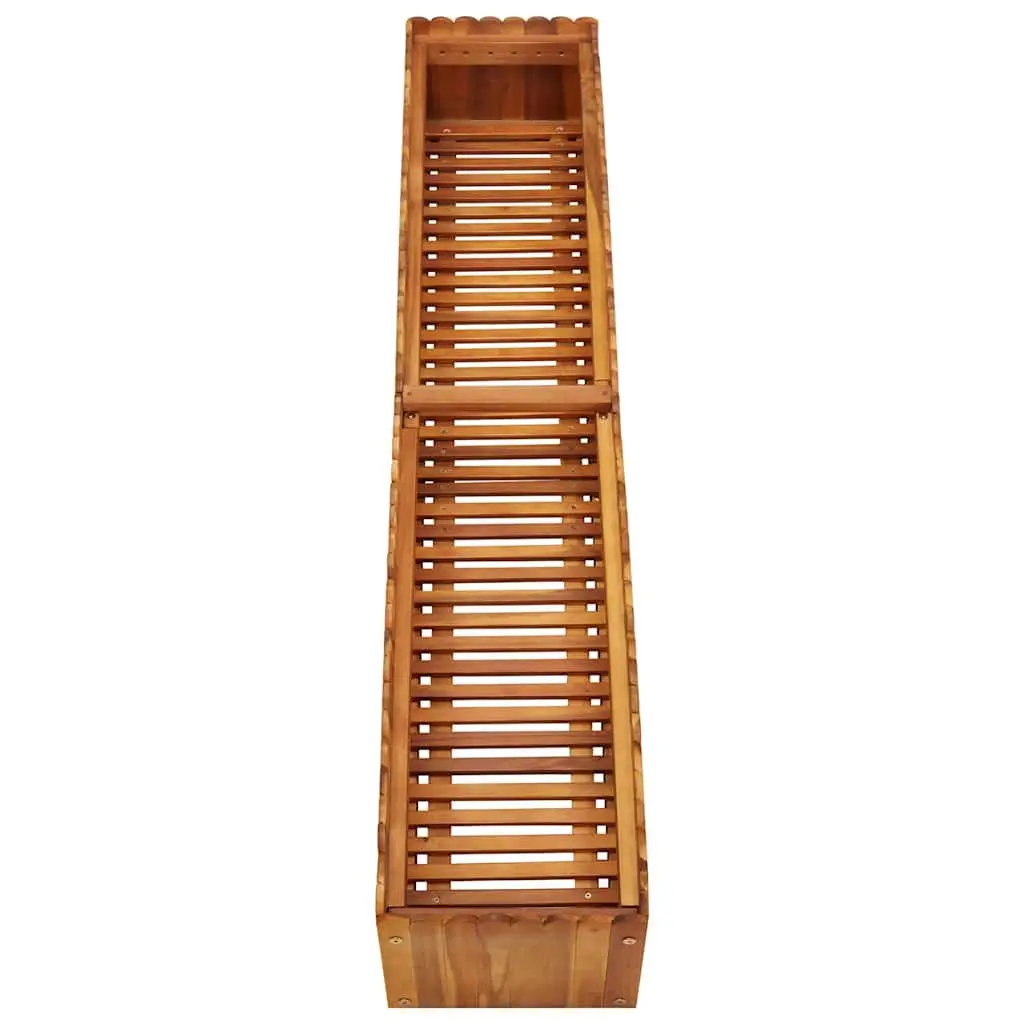 Raised Garden Bed Brown 150x30x25 cm Wooden Outdoor Planter Box Slatted Base