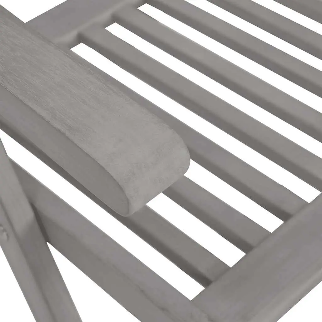Outdoor Reclining Chairs Grey Solid Wood 5 Position Adjustable Backrest Foldable
