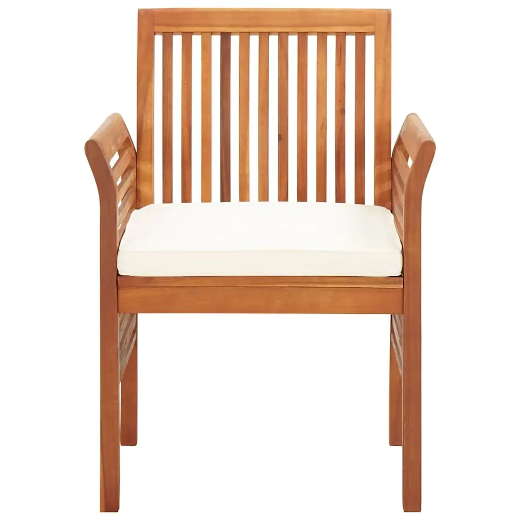 Outdoor Dining Chairs 2 Piece Set Acacia Wood Backyard Patio Seating with