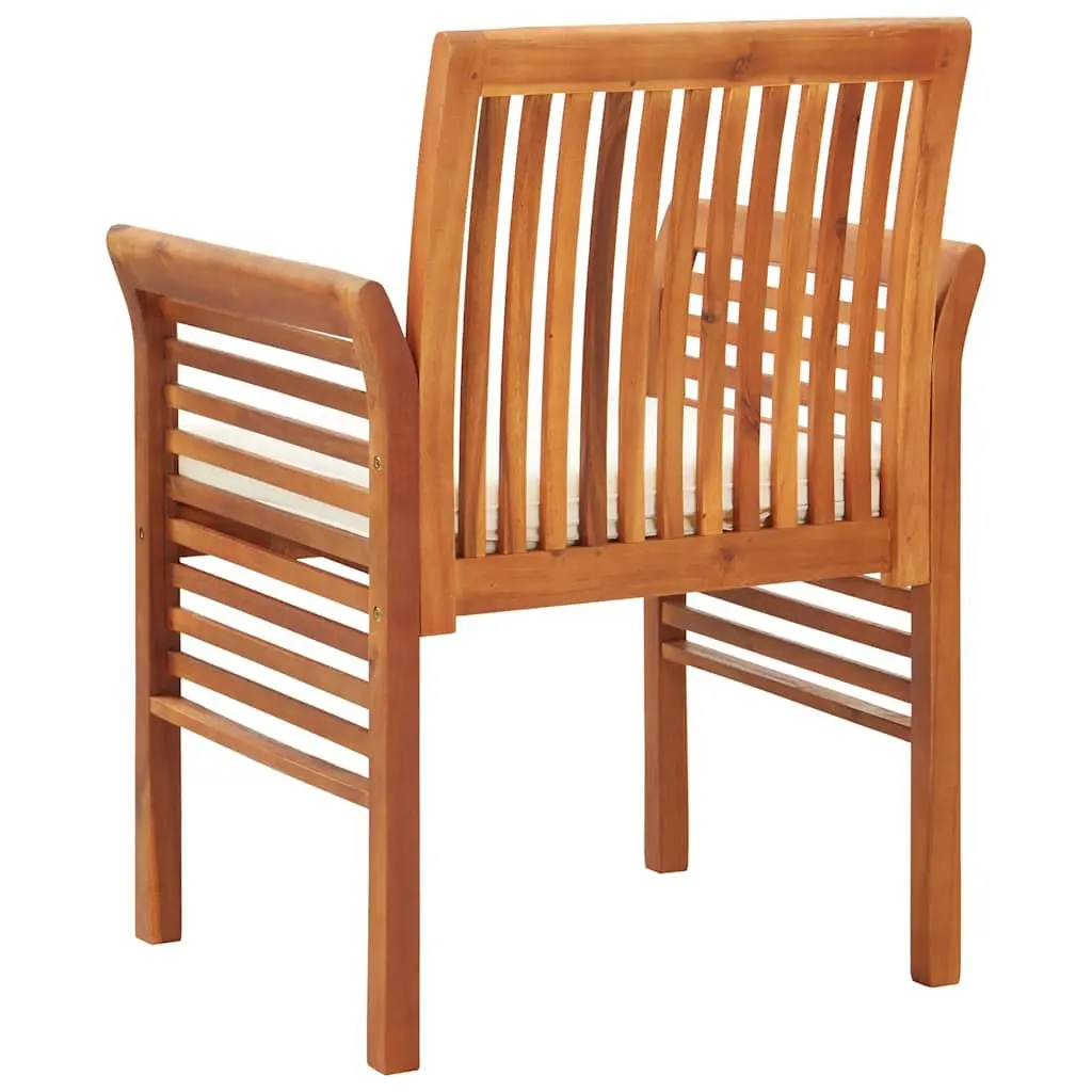 Outdoor Dining Chairs 2 Piece Set Acacia Wood Backyard Patio Seating with