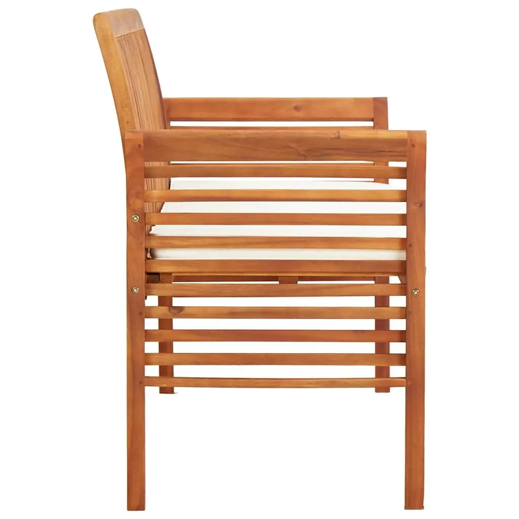 3-Seater Garden Bench Brown 150cm Acacia Wood Frame with Cushion