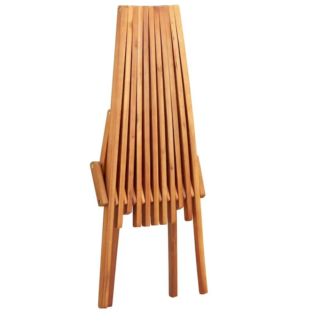 Folding Outdoor Lounge Chairs 2 pcs Acacia Wood Brown Garden Patio Seating