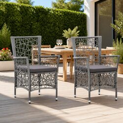 Compact and Stylish Grey Outdoor Chairs Set