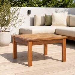 Outdoor Coffee Table 60x60x36 cm Wooden Garden Patio Furniture Brown Slatted