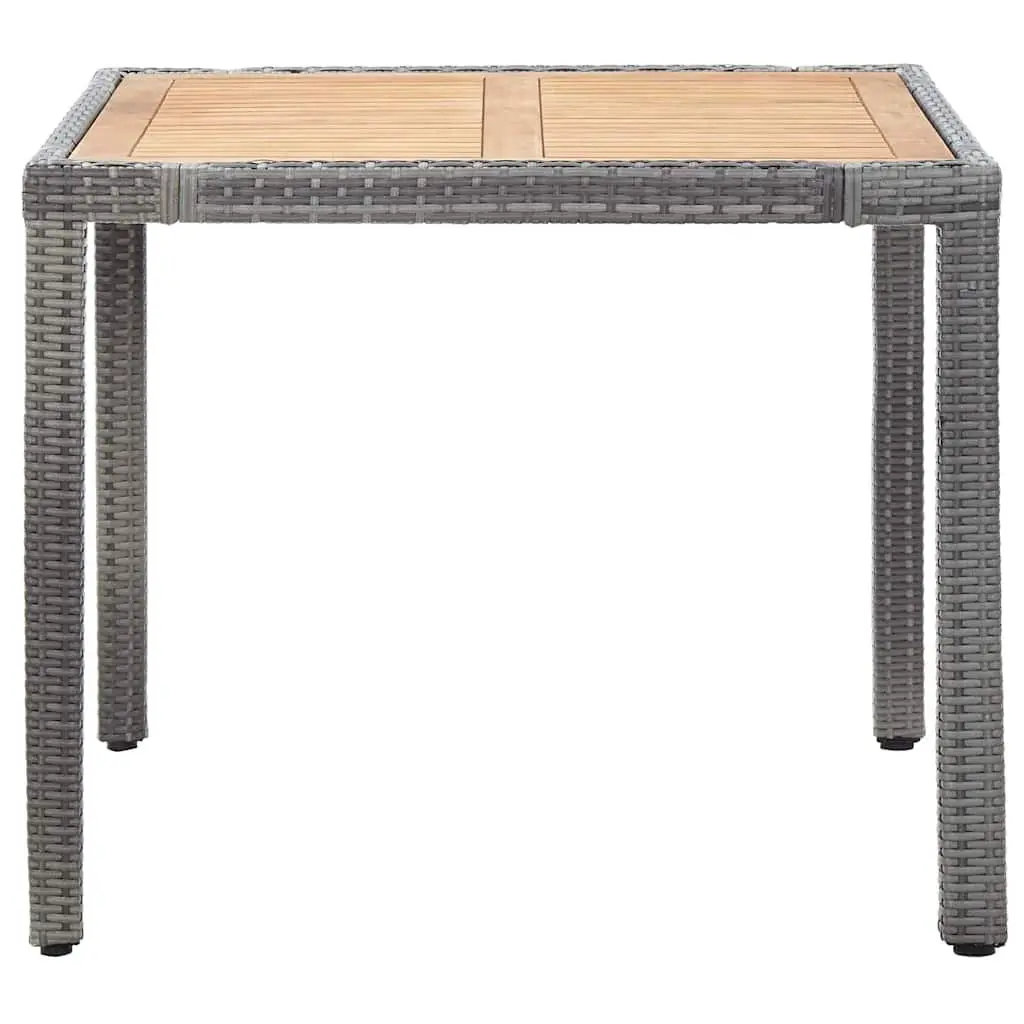 5 Piece Outdoor Dining Set Grey Poly Rattan Water-resistant Cushions