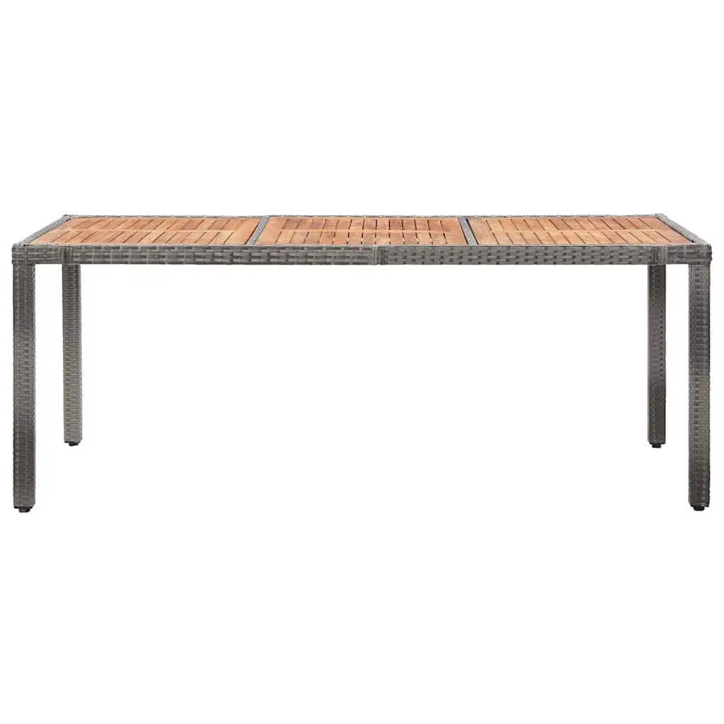 Outdoor Dining Set 9 Piece Poly Rattan Grey Garden Furniture with Cushions