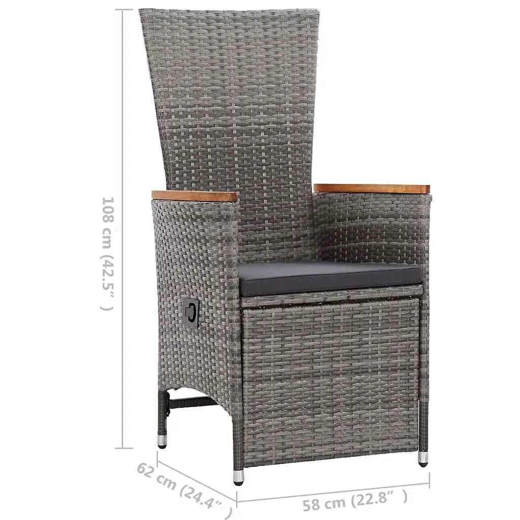 Grey Reclining Chairs with Cushions for Outdoor Relaxation