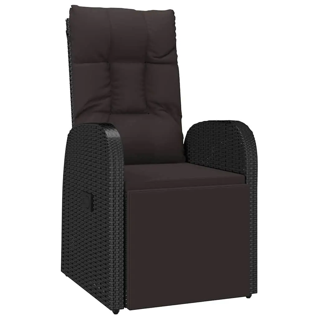 Outdoor Reclining Chair Garden Armchair with Cushion Poly Rattan Patio Seating