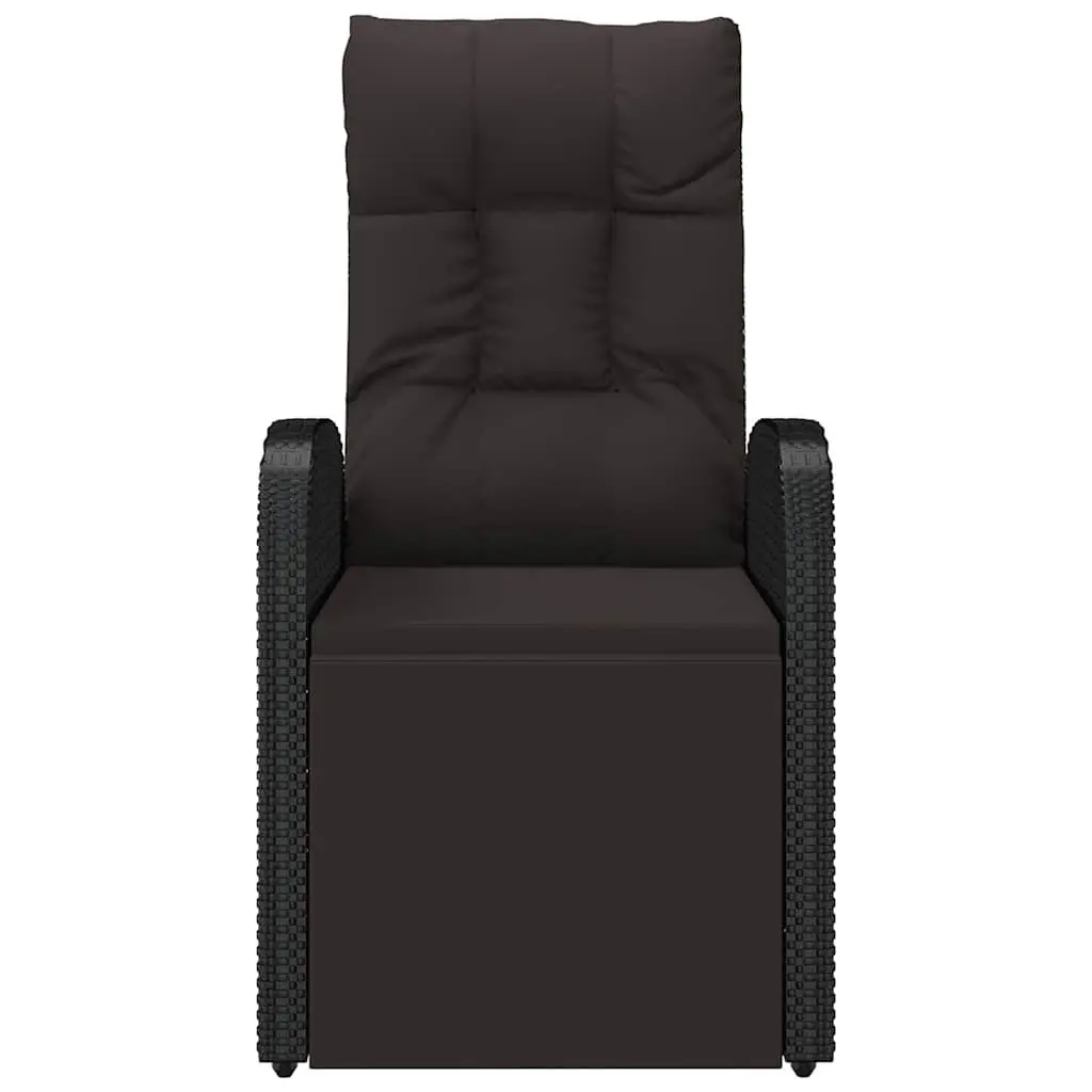 Outdoor Reclining Chair Garden Armchair with Cushion Poly Rattan Patio Seating