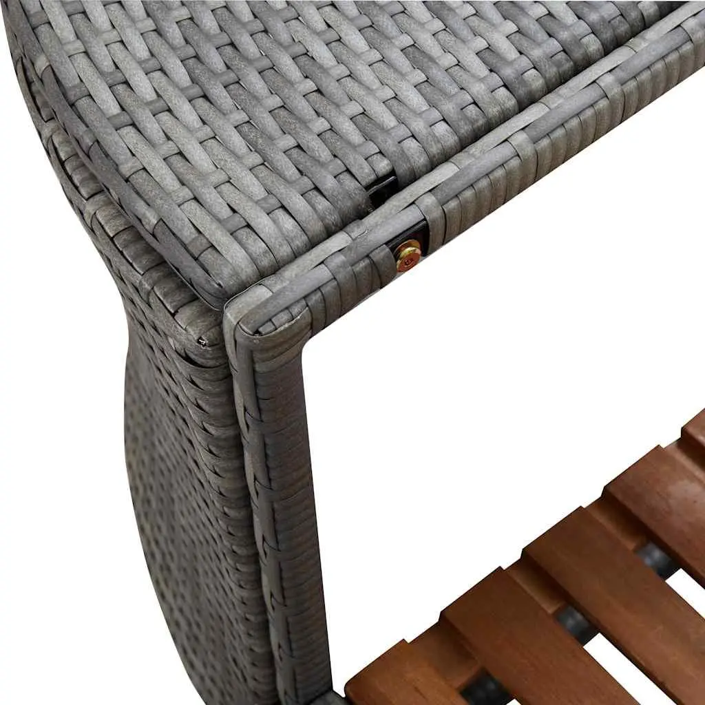Square Spa Surround Grey 268cm Water-resistant PE Rattan Hot Tub Enclosure with Integrated Steps