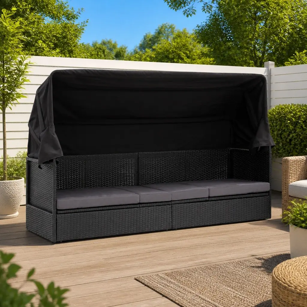 Outdoor Daybed Lounger with Canopy