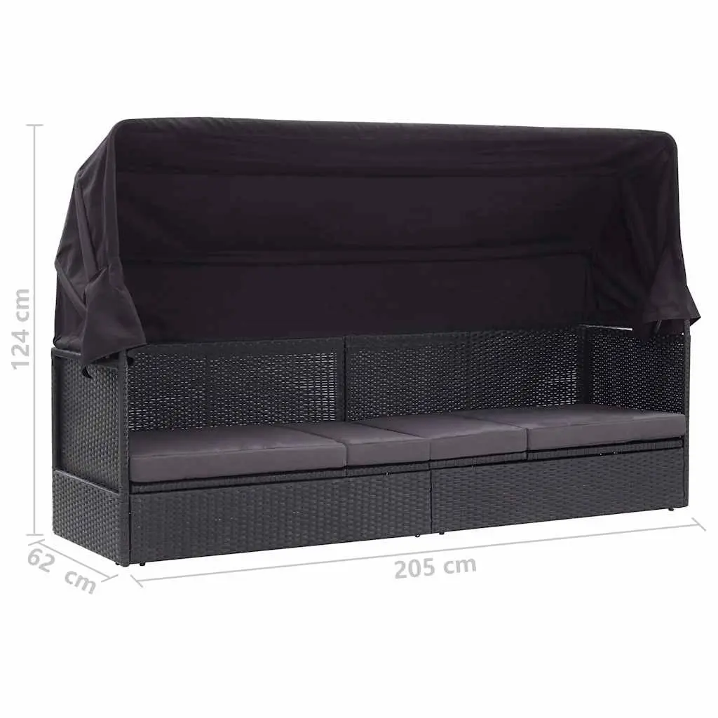 Outdoor Daybed Lounger with Canopy