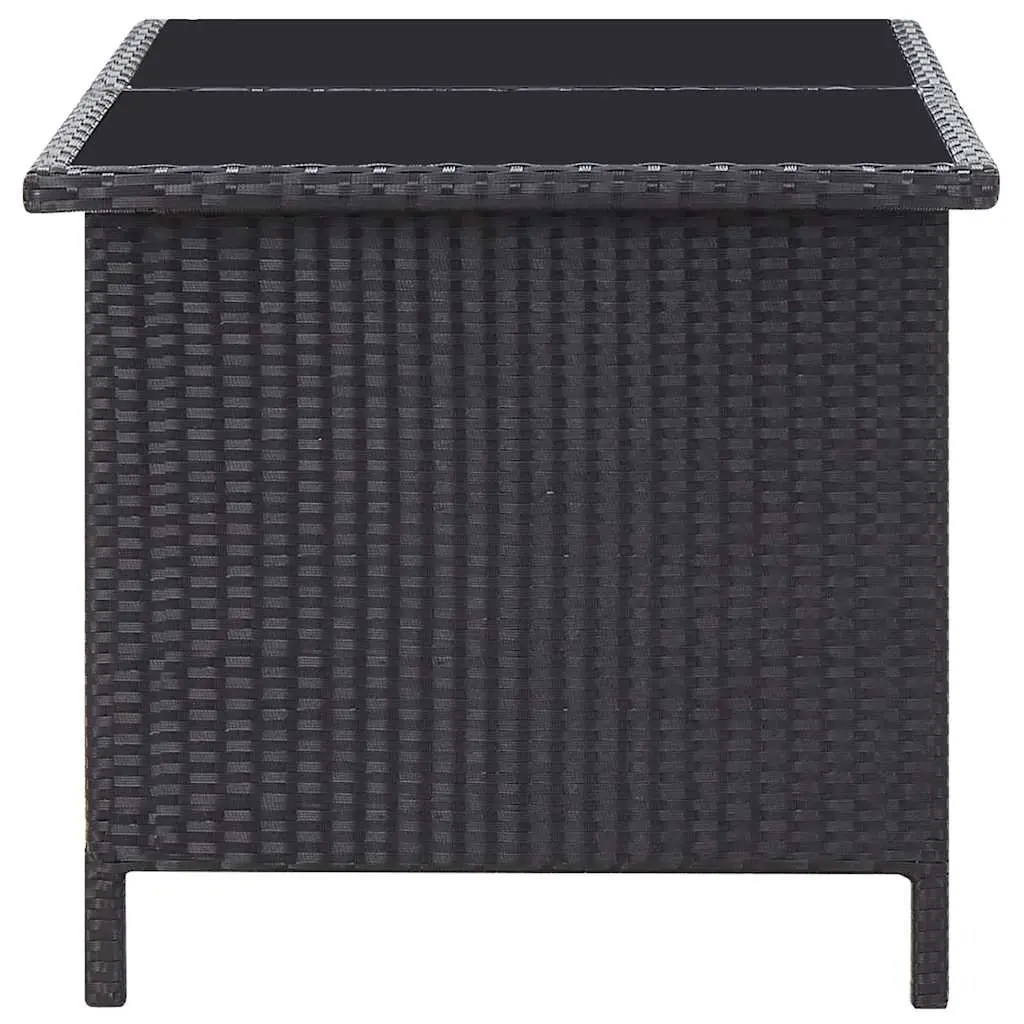 Garden Lounge Set 6 Piece Outdoor Patio Sofa Poly Rattan Black Cushions