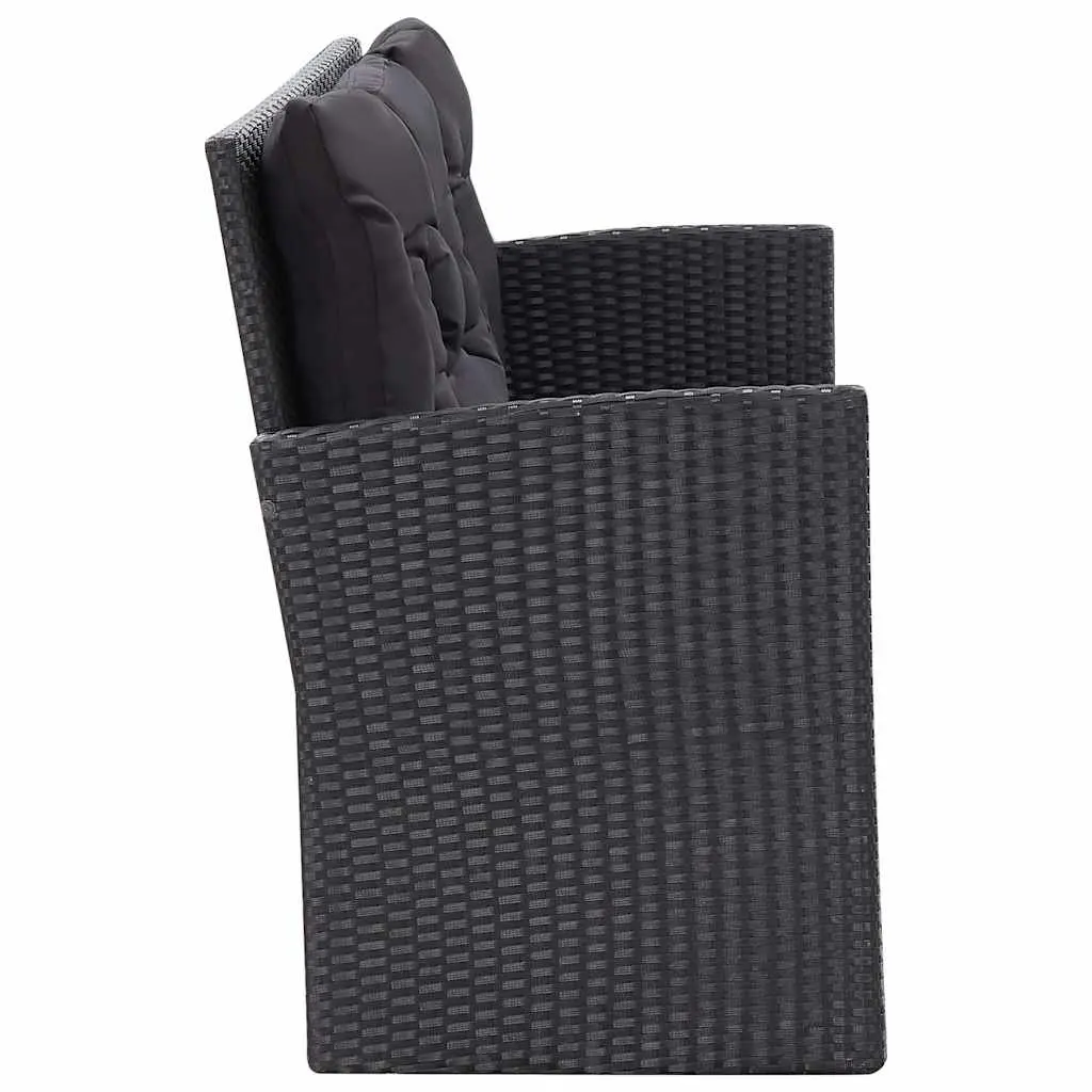 Garden Lounge Set 6 Piece Outdoor Patio Sofa Poly Rattan Black Cushions