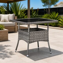 Compact Grey Dining Table for 4, Perfect for Outdoors