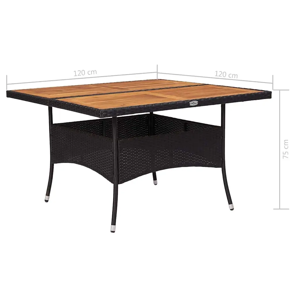 4-Seater Outdoor Dining Table with Acacia Top