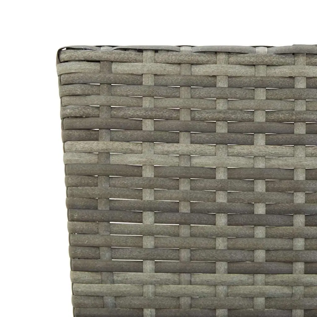 Outdoor Garden Bench Grey 176cm Adjustable PE Rattan Sun Bed with Cushions