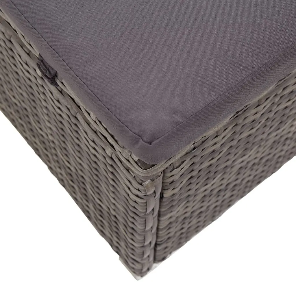 Sun Lounger with Foldable Canopy Padded Cushion Outdoor Patio Reclining Chair