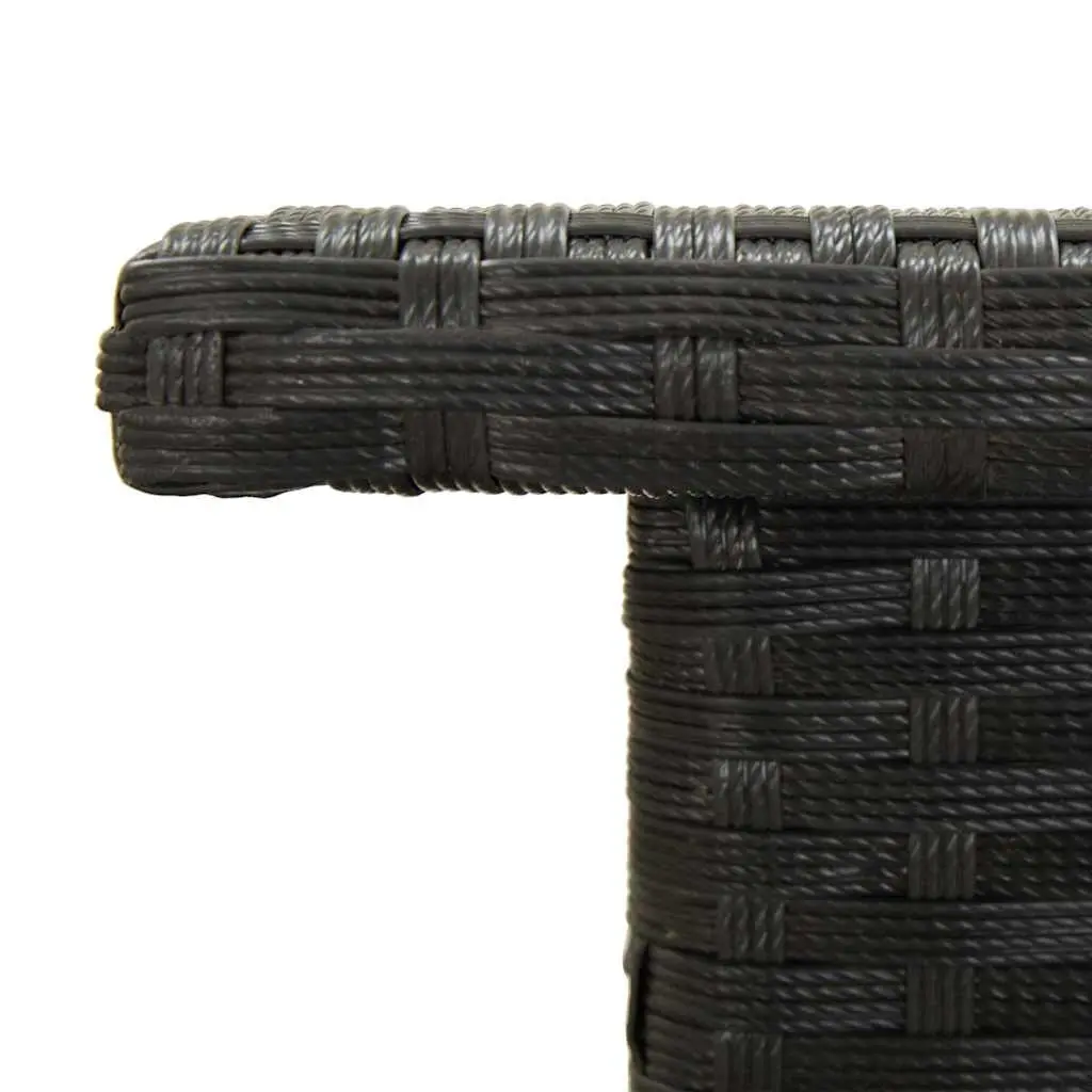 Outdoor Tea Table Black 50x50x47cm Poly Rattan Garden Patio Side Coffee Table
