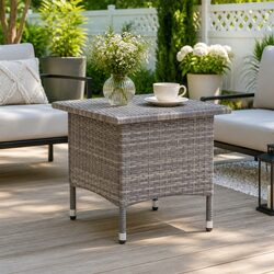 Compact Grey Outdoor Tea Table – Strong and Stylish