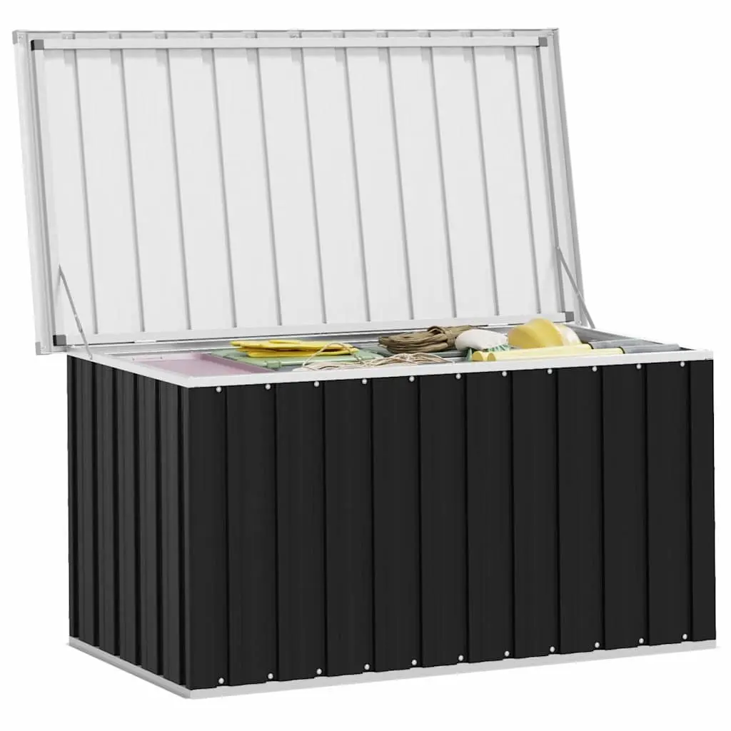 Garden Storage Box Anthracite Galvanised Steel Spacious Indoor Outdoor Use