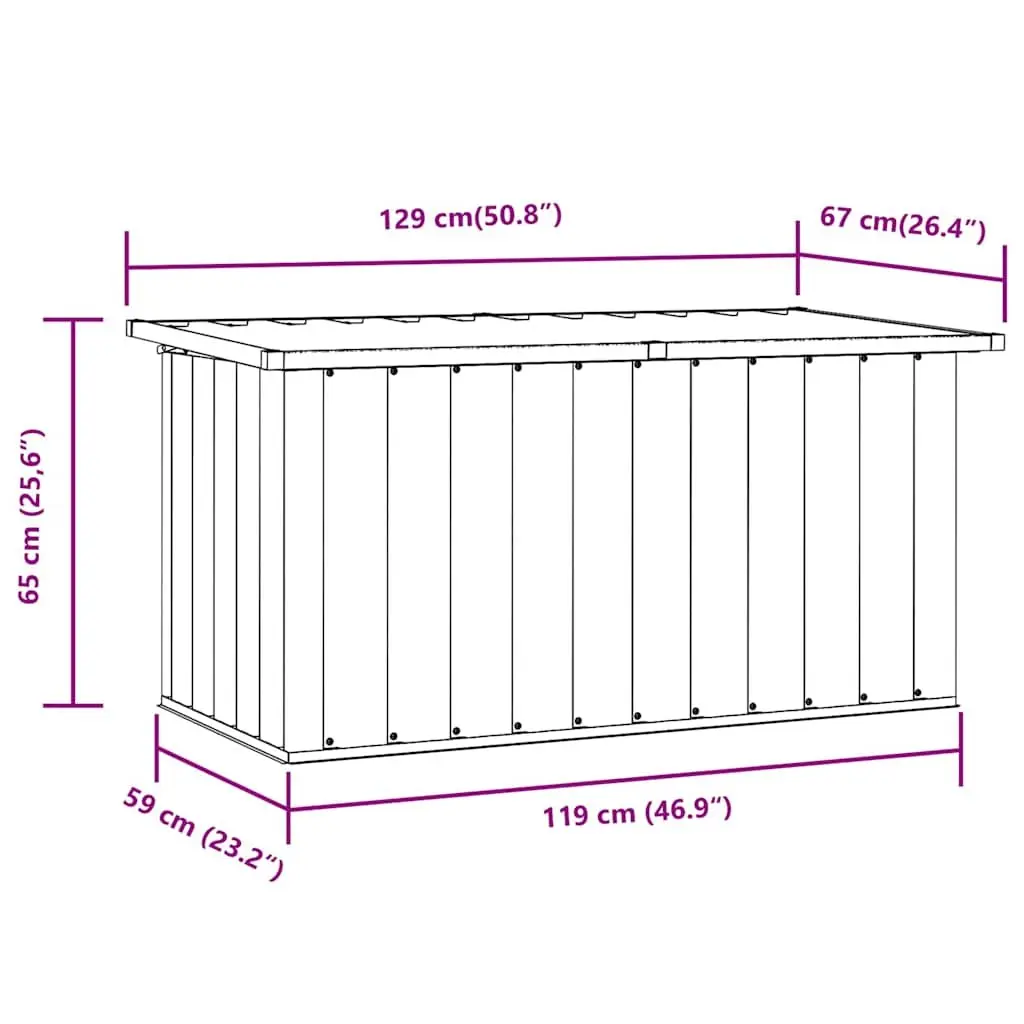Garden Storage Box Anthracite Galvanised Steel Spacious Indoor Outdoor Use
