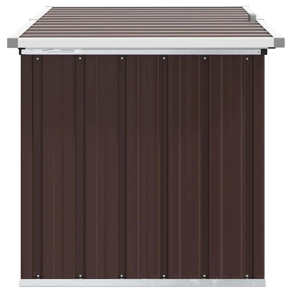 Garden Storage Box Brown Outdoor Patio Deck Furniture Durable Steel Chest