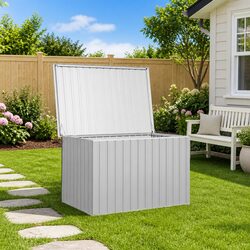 Efficient Grey Garden Storage Box with Ample Space
