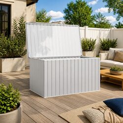 Compact and Sturdy Grey Outdoor Storage Box