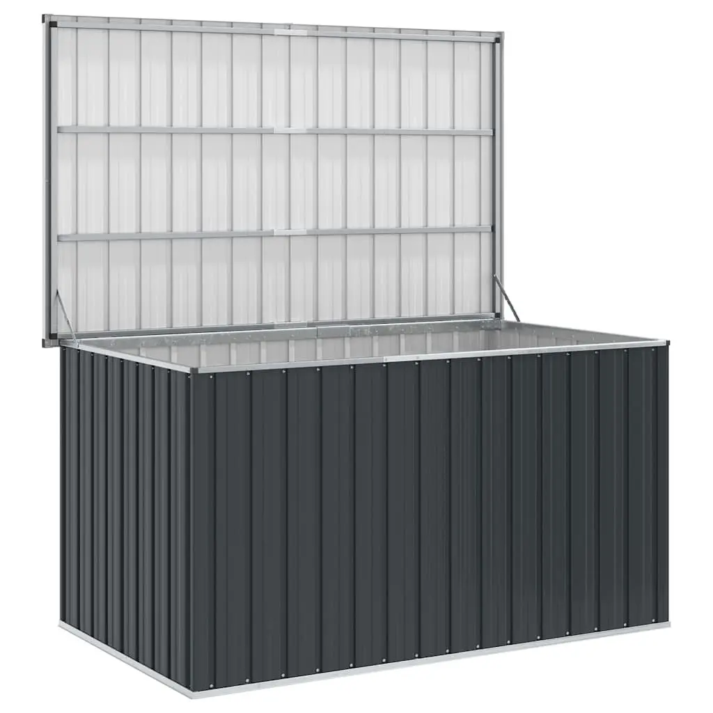 Garden Storage Box Anthracite Galvanised Steel Durable Outdoor Organizer Container