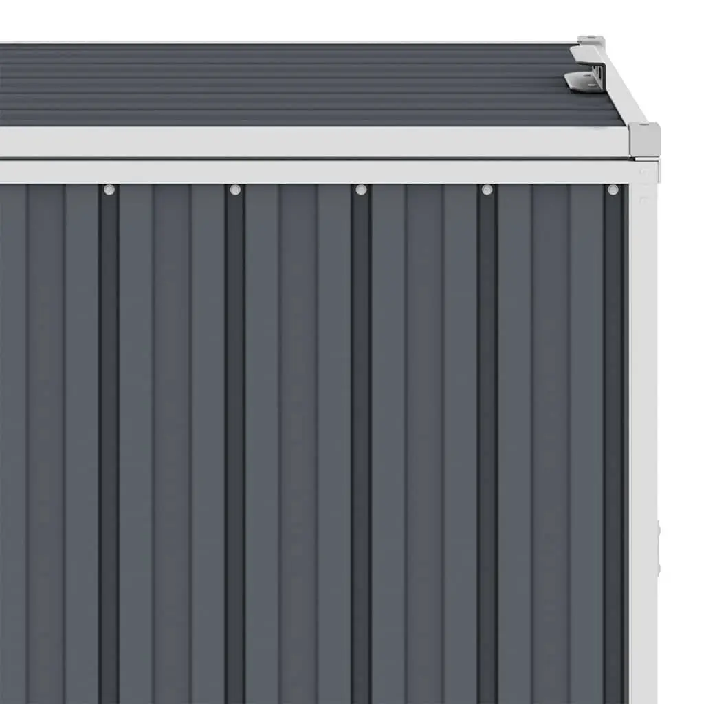 Quadruple Garbage Bin Shed Grey 286x81x121cm Garden Waste Container Storage