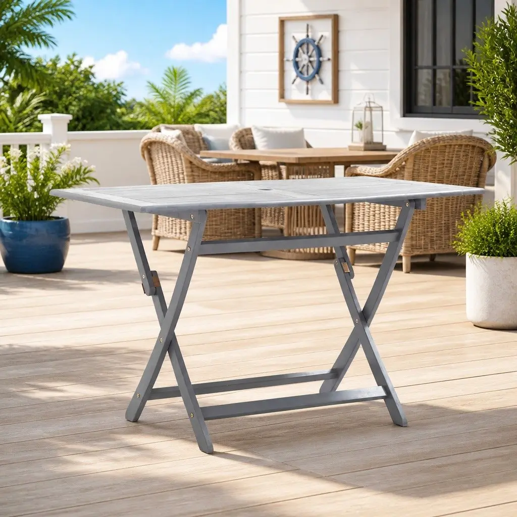 Grey Folding Outdoor Dining Table