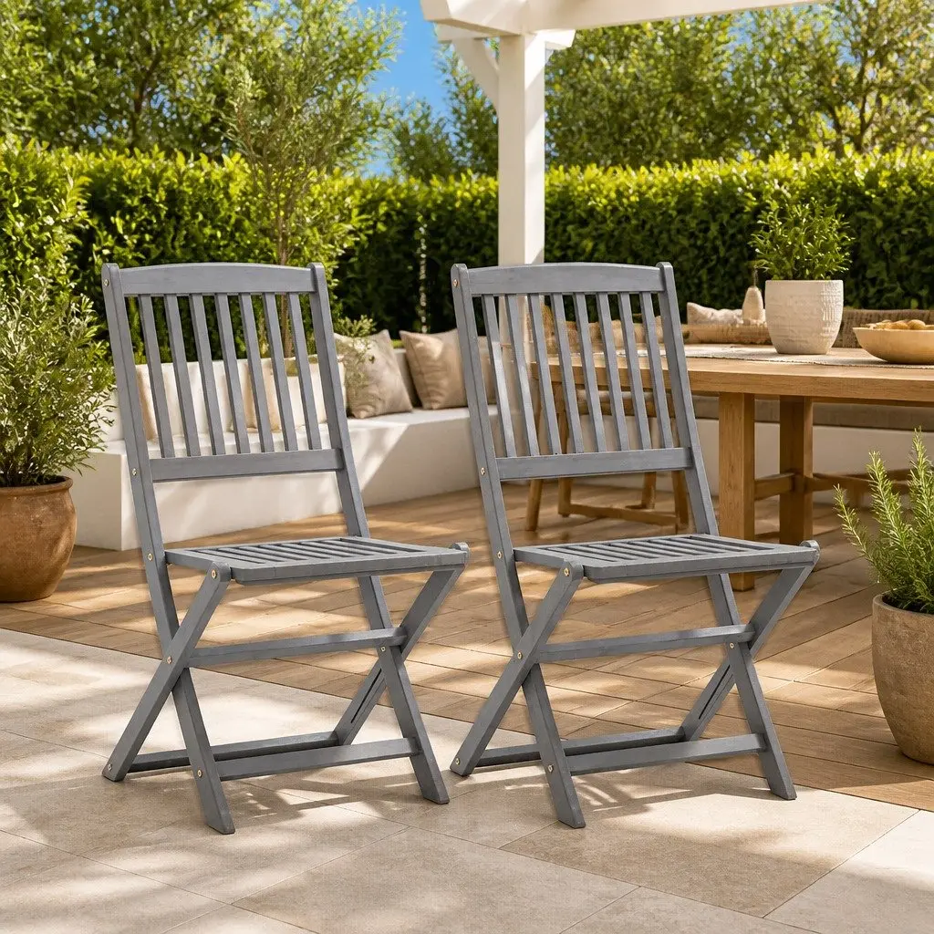 Grey Folding Outdoor Chairs