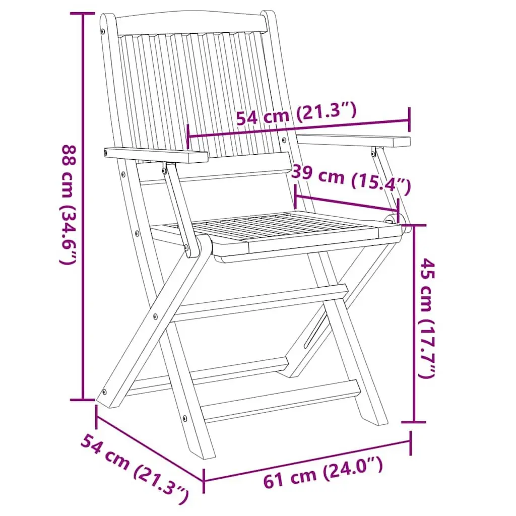Folding Outdoor Chairs 4 Pcs Brown Garden Patio Dining Seating Set Foldable